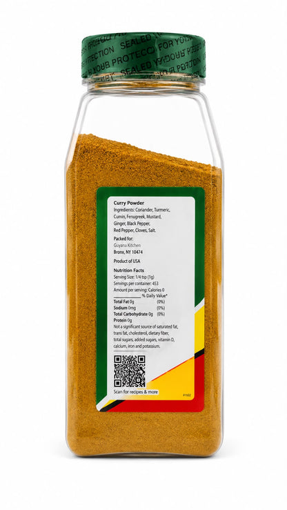 Guyana Kitchen Curry Powder 16 oz (453.6 g) | Authentic Caribbean Curry Spice Blend