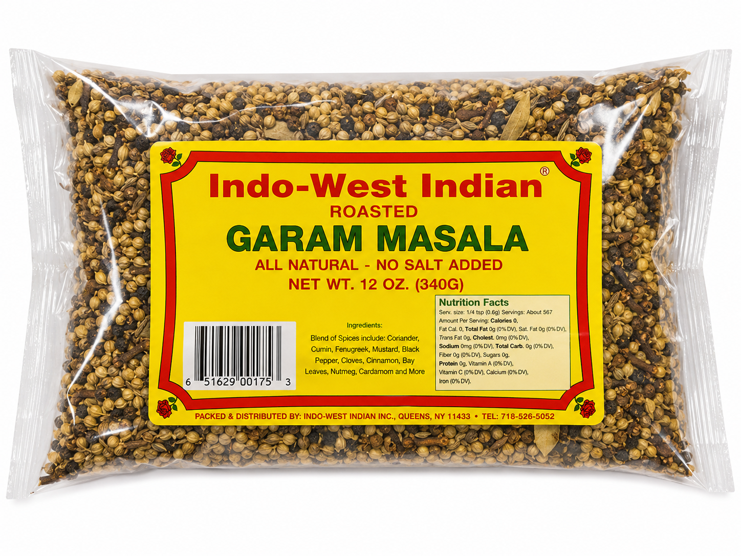Indo-West Indian Roasted Garam Masala Whole 12 oz