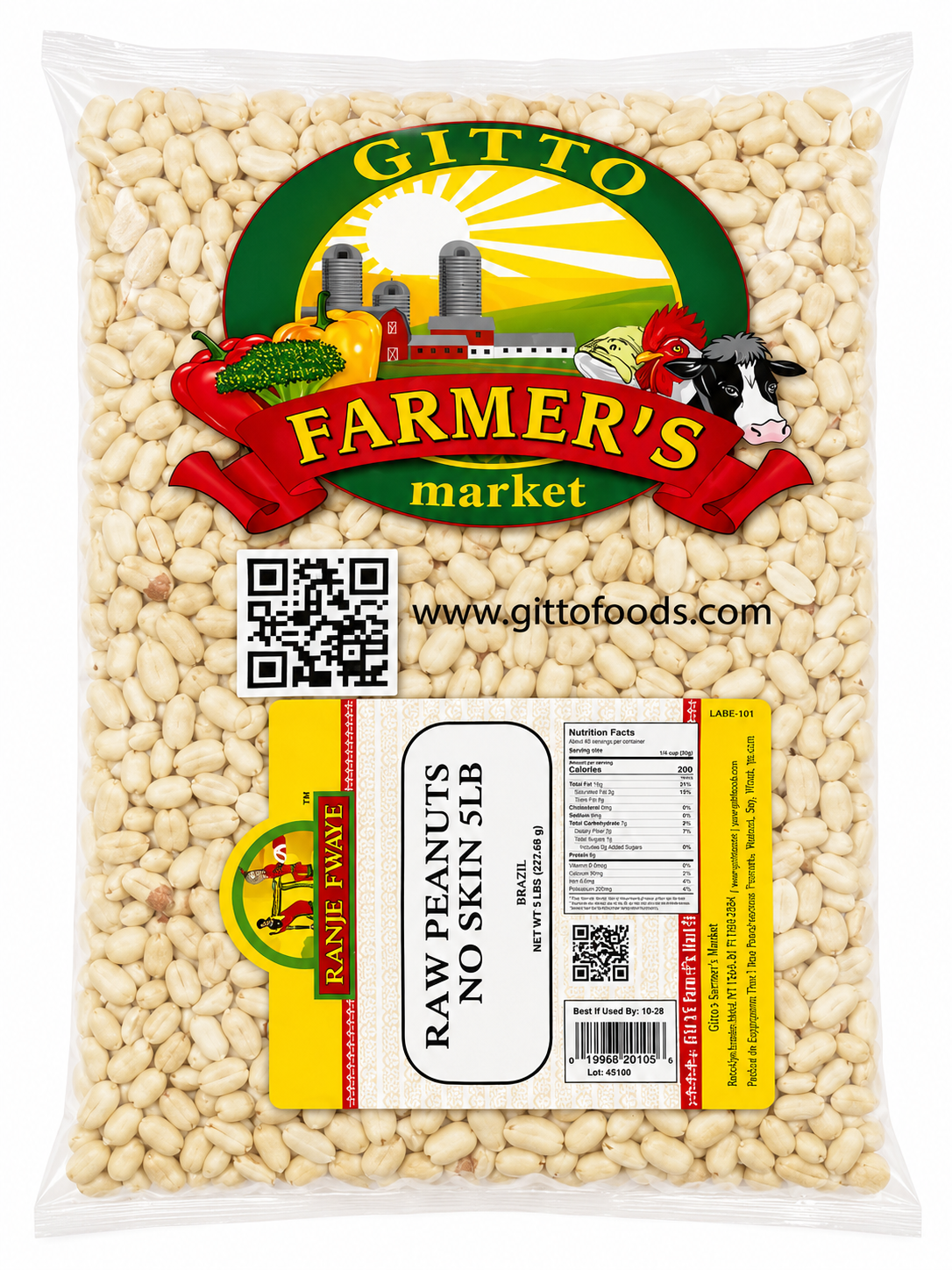 Raw Peanuts No Skin - 5 lb Bulk Pack product image