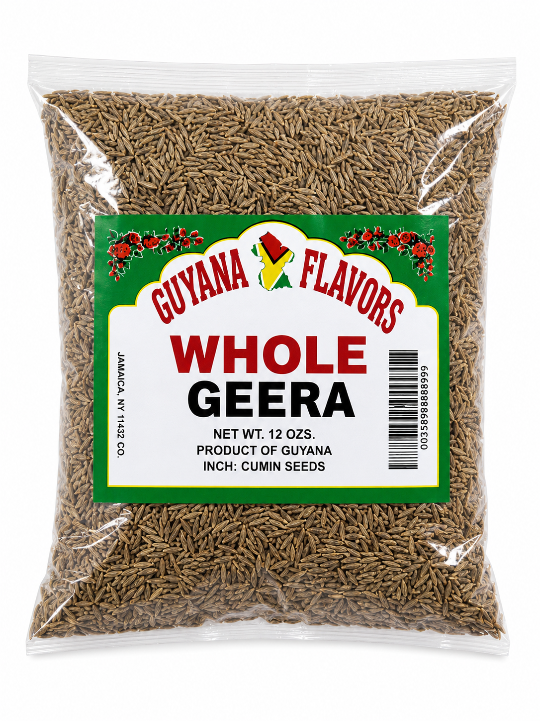 Guyana Flavors Whole Geera Cumin Seeds 12 oz