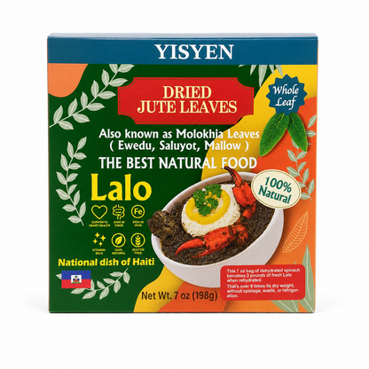 Ayisyet Dried Jute Leaves (Lalo) Whole Leaf – 7 oz (198 g)