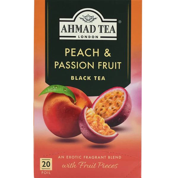 Ahmad Peach & Passion Fruit Black Tea 20 Tea Bags 1.4 oz