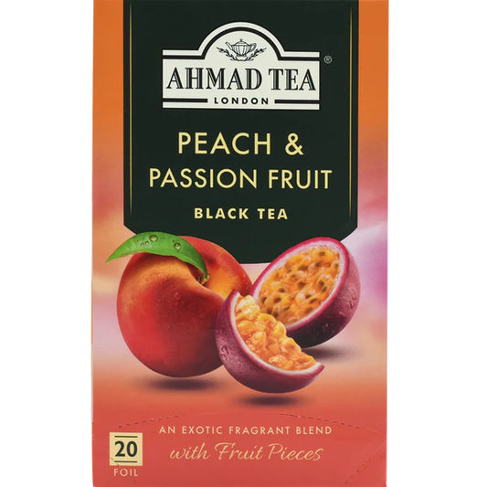 Ahmad Peach & Passion Fruit Black Tea 20 Tea Bags 1.4 oz
