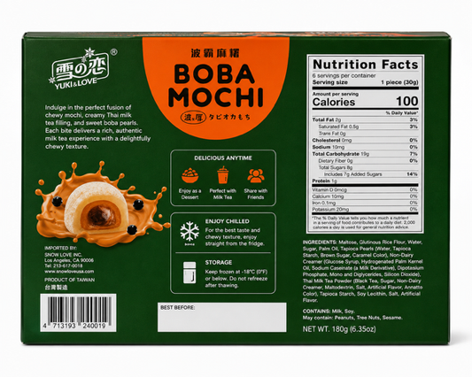 Yuki & Love Boba Mochi Thai Milk Tea 6.35 oz (180 g)