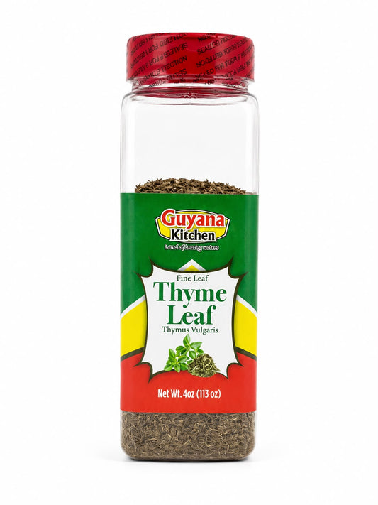 Guyana Kitchen Fine Leaf Thyme Leaf 4 oz (113 g) | Premium Caribbean Dried Thyme