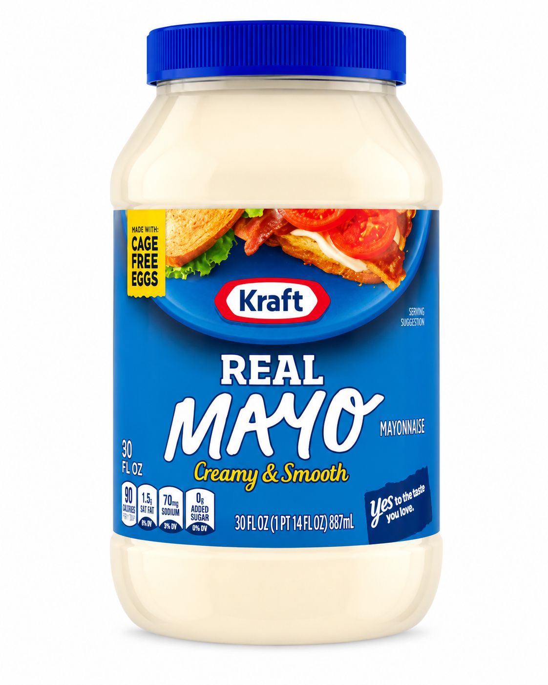 Kraft Real Mayo Creamy & Smooth Mayonnaise 30 fl oz (887mL)
