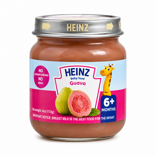 Heinz Guava Baby Food 4 oz Jar – Guava Fruit Puree for Babies 6+ Months