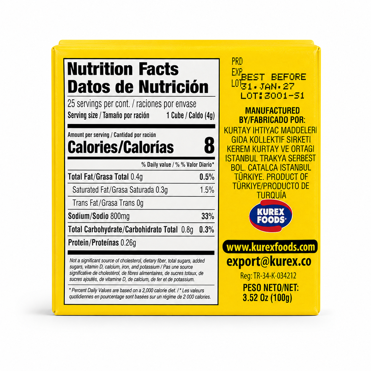 Delish Cubitos Pollo Chicken Bouillon Cubes – 25 Cubes, 3.52 oz (100g)