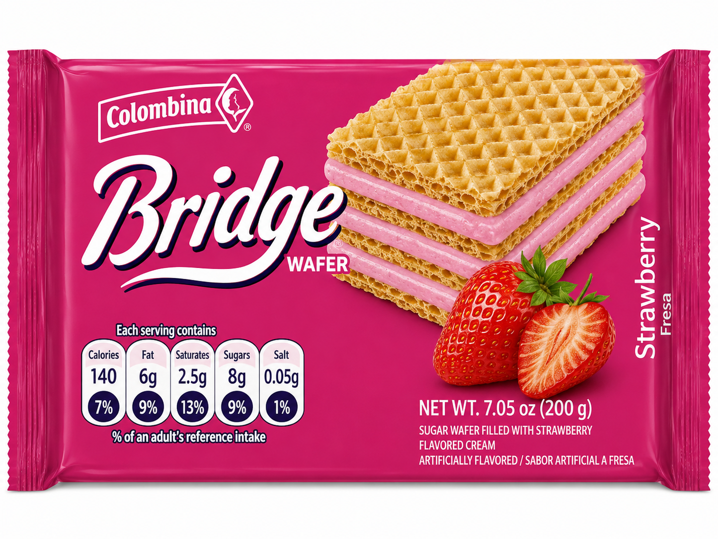 Colombina Bridge Strawberry Wafers