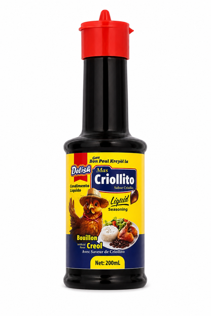 Delish Mme Criollito Liquid All-Purpose Seasoning (Bouillon Creol) 200 ml