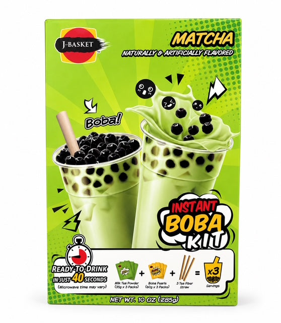 J-Basket Matcha Instant Boba Kit 10 oz (285 g)
