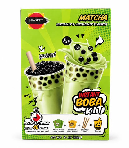 J-Basket Matcha Instant Boba Kit 10 oz (285 g)