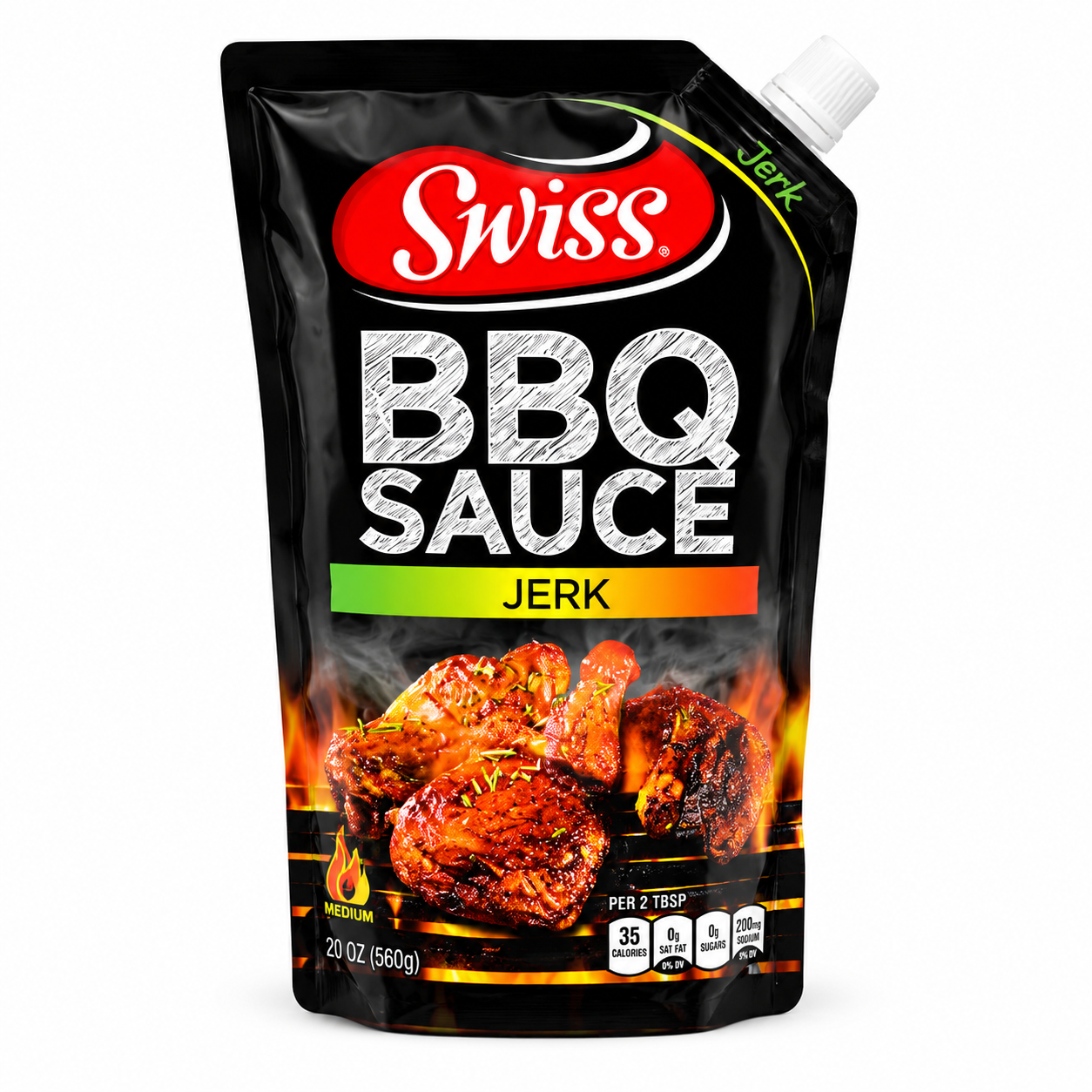 Swiss Jerk BBQ Sauce – 20 oz (560 g) Squeeze Pouch
