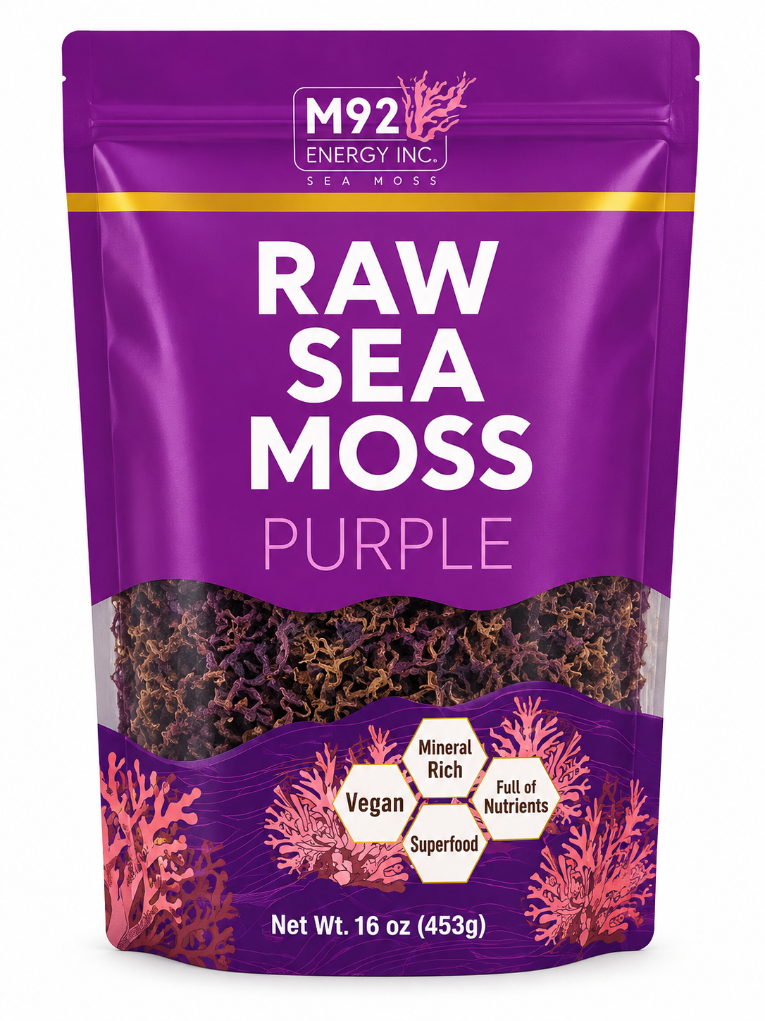 M92 Energy Raw Sea Moss Purple 16 oz