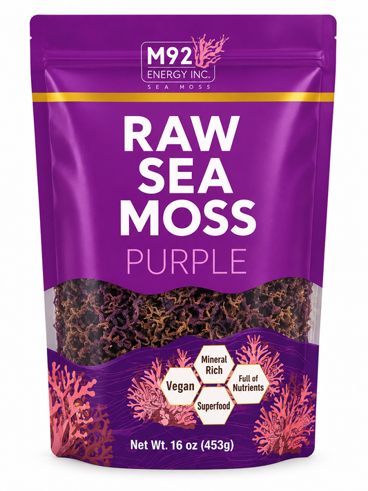 M92 Energy Raw Sea Moss Purple 16 oz