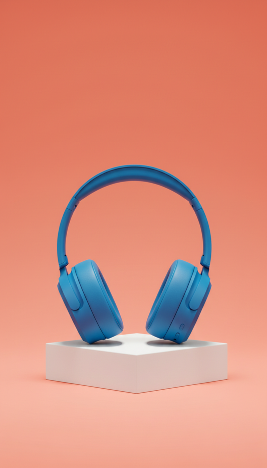 Wireless Electric Blue Headphones with Noise Canceling