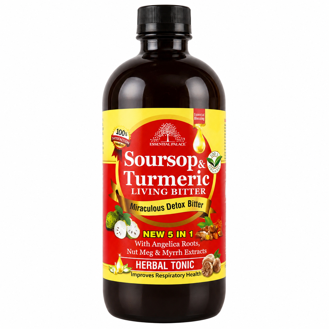 Essential Palace Soursop & Turmeric Living Bitter Herbal Tonic 16 fl oz