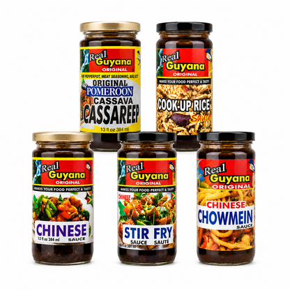 Real Guyana Flavor Bundle – 5 Authentic Cooking Sauces, 13 oz Each
