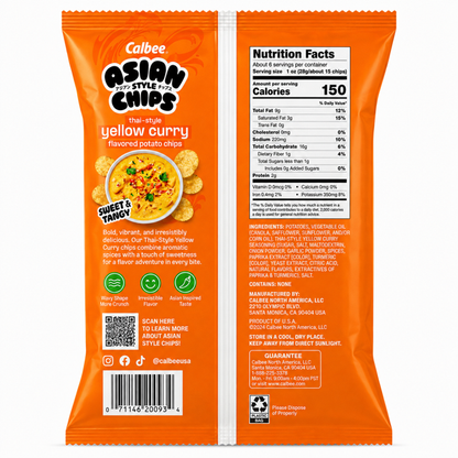 Calbee Asian Style Thai Yellow Curry Potato Chips 6 oz (170 g)