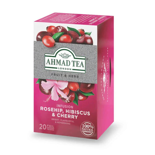 Ahmad Rosehip Hibiscus & Cherry Herbal Tea 20 Bags