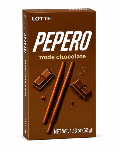 Lotte Pepero Nude Chocolate Filled Biscuit Sticks, 1.13 oz (32 g)