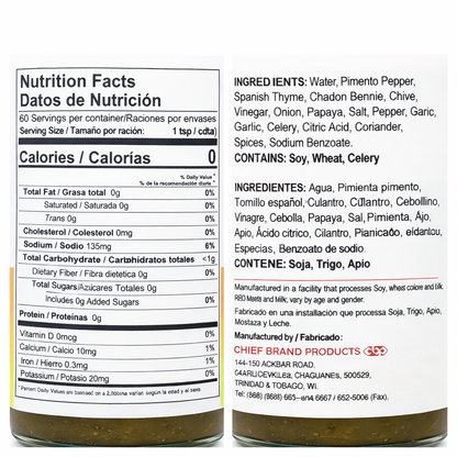Chief Green Seasoning with Pimentos 300ml (10oz) | Caribbean Marinade