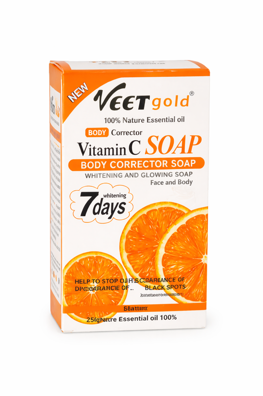 Veet Gold Vitamin C Body Corrector Soap – Whitening & Glowing Soap for Face & Body – 250g