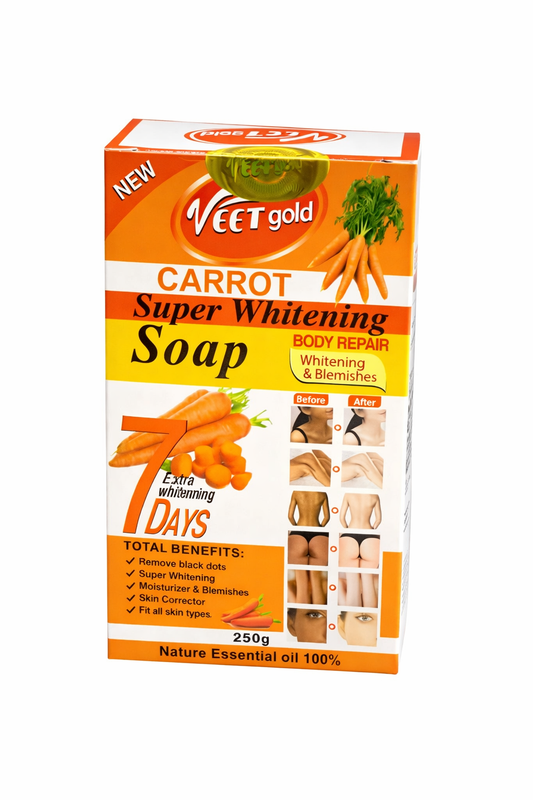 Veet Gold Carrot Soap – Vitamin Carrot Extract Brightening Body Soap – Face & Body Bar 250g
