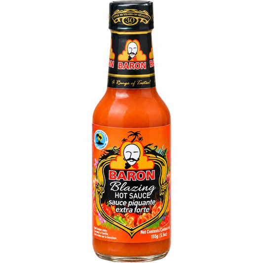 Baron Blazing Hot Sauce 155g (5.5 oz) – Extra Hot Caribbean Pepper Sauce