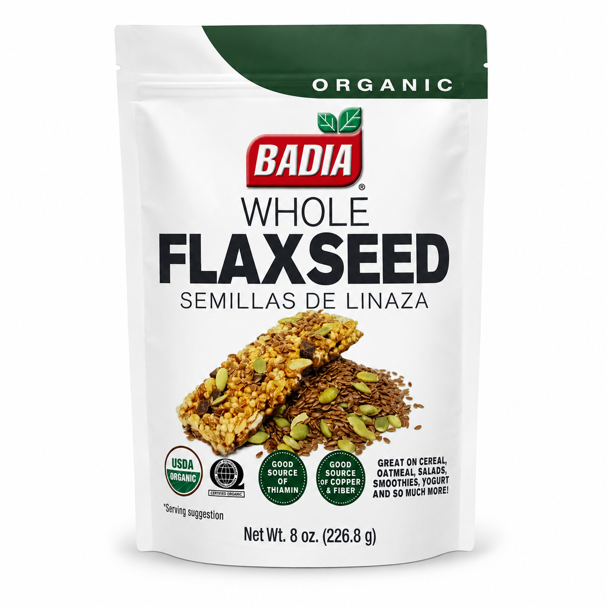 Badia Organic Whole Flaxseed 8 oz