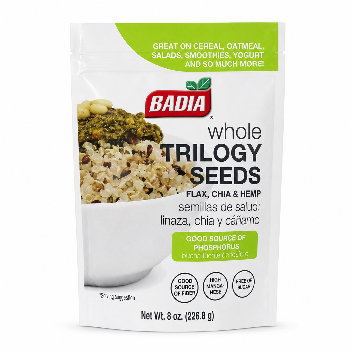 Badia Whole Trilogy Seeds Flax Chia & Hemp 8 oz