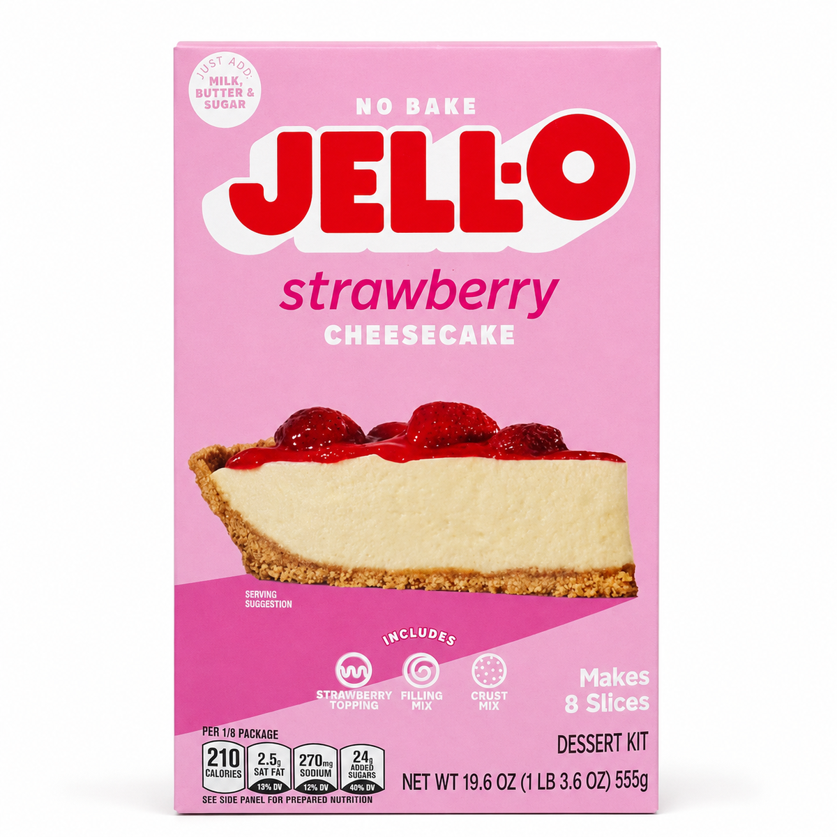 Jell-O No Bake Strawberry Cheesecake Dessert Kit 19.6 oz
