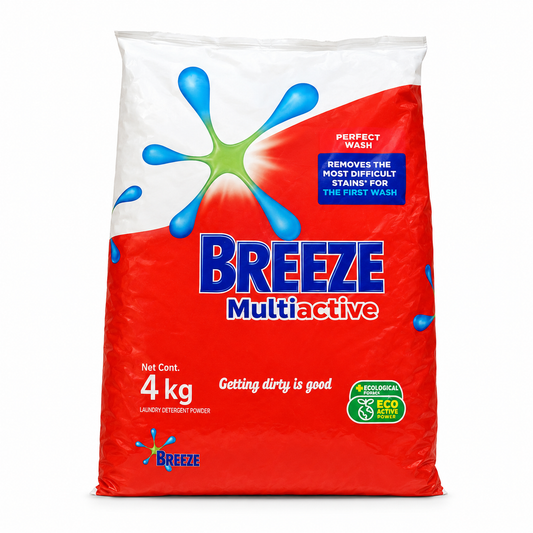 Breeze Multiactive Laundry Detergent Powder 4 kg on a white background
