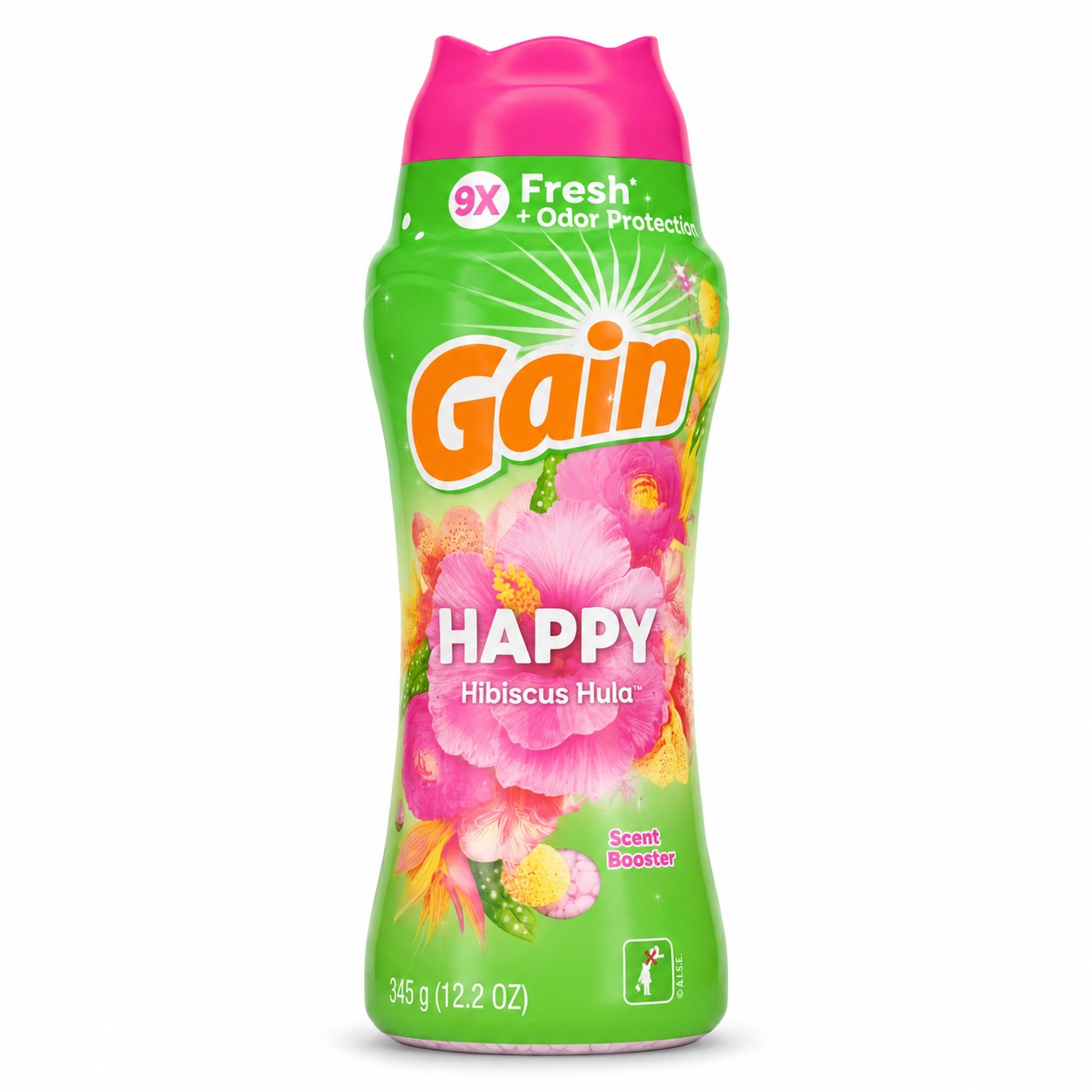 Gain Happy Hibiscus Hula Scent Booster 345 g on a white background