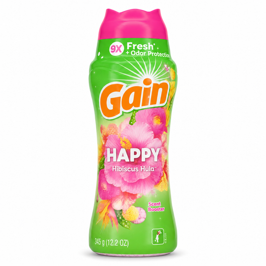 Gain Happy Hibiscus Hula Scent Booster 345 g on a white background