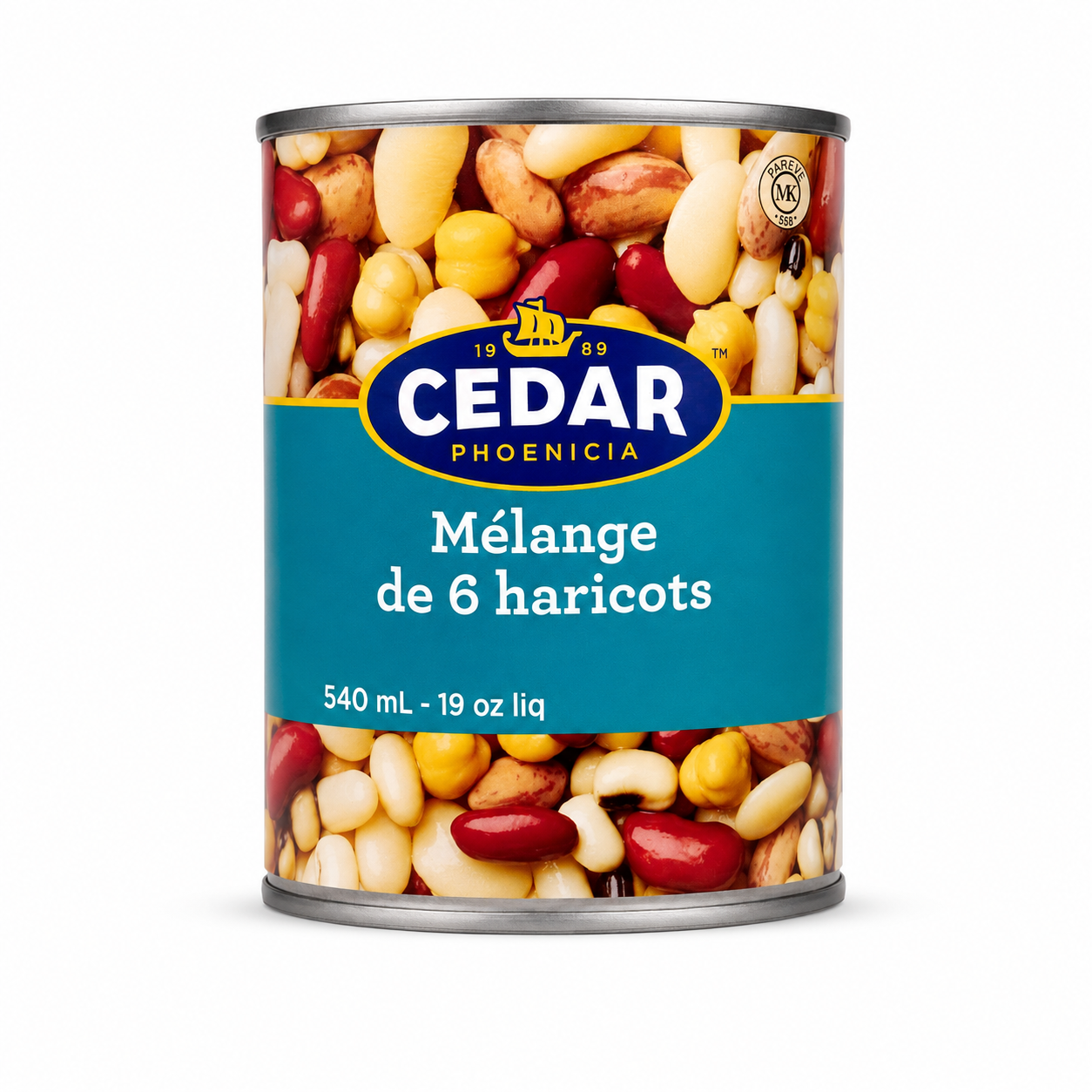 Cedar Six Bean Mix 19 oz product package on a white background