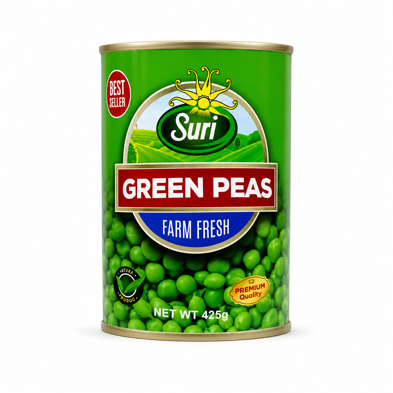 Suri Green Peas 425 g product package on a white background