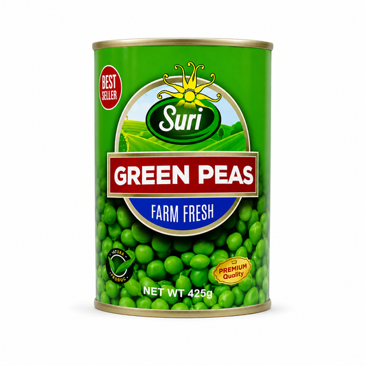 Suri Green Peas 425 g product package on a white background