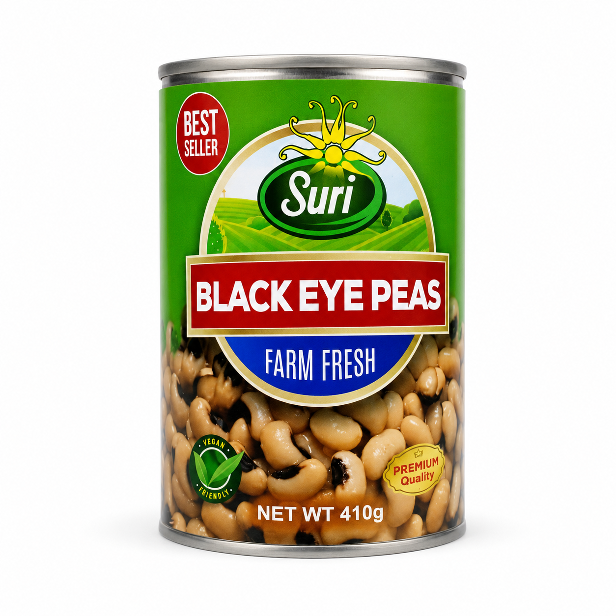 Suri Blackeye Peas 410 g product package on a white background
