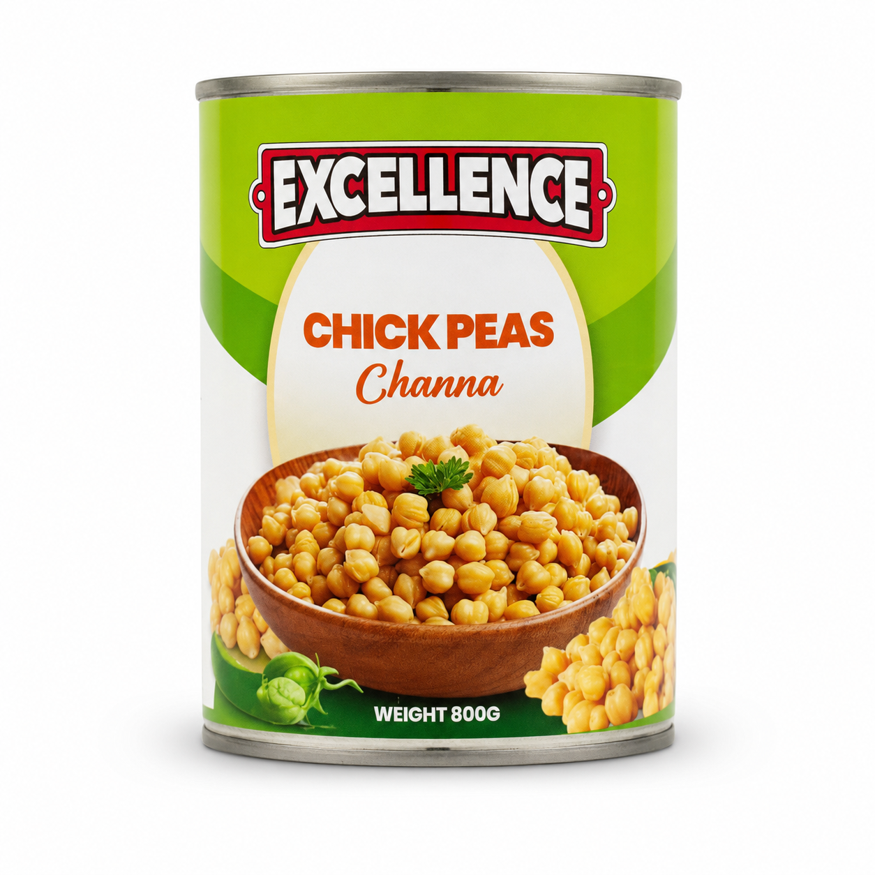 Excellence Chick Peas Channa 800 g product package on a white background
