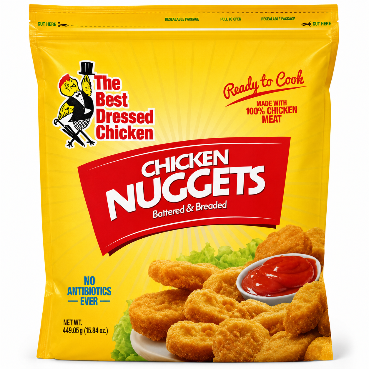 The Best Dressed Chicken Nuggets 1 lb product package on white background