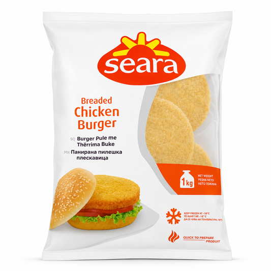 Seara Breaded Chicken Burger 1kg product package on white background
