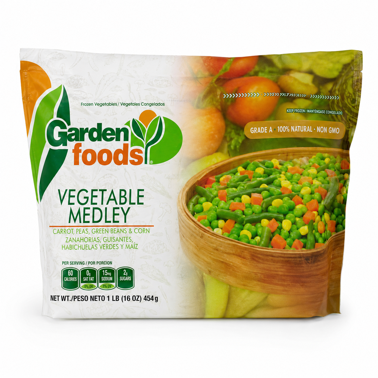 Garden Foods Vegetable Medley 1 lb product package on white background
