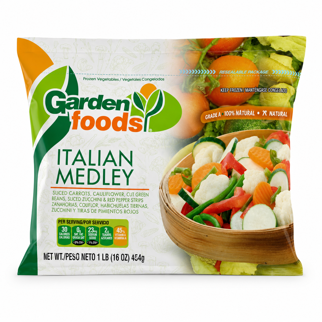 Garden Foods Italian Medley 1 lb product package on white background
