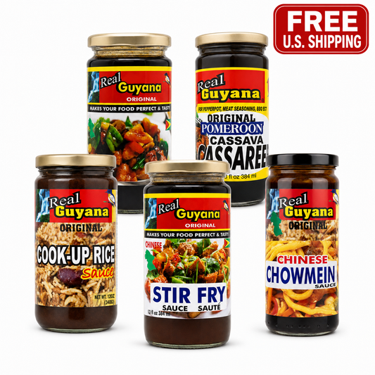 Real Guyana Flavor Bundle – 5 Authentic Cooking Sauces, 13 oz Each (Free Shipping)