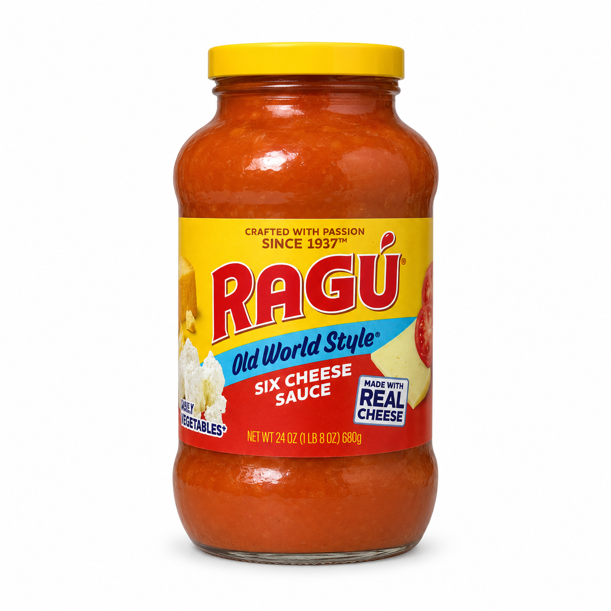 Ragu Old World Style Six Cheese Sauce 24 oz (680 g) product image on a white background