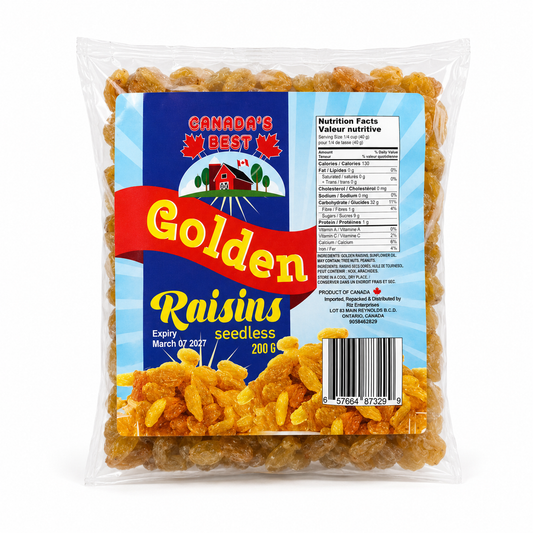 Canada's Best Golden Seedless Raisins 200 g product image on a white background
