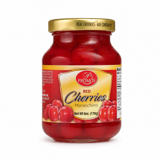 Promos Red Maraschino Cherries 6 oz (170 g) product image on a white background