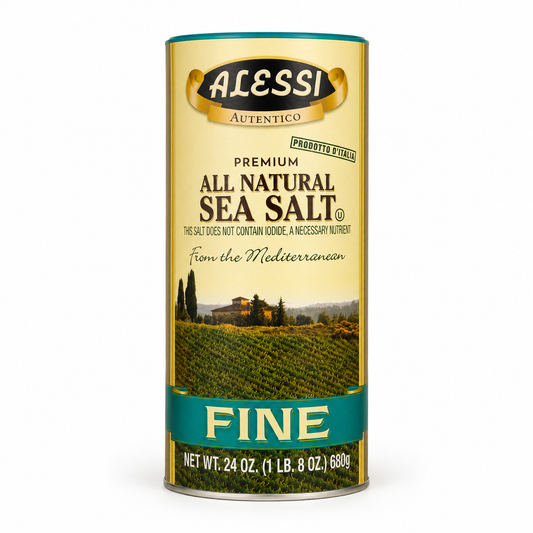 Alessi Fine Sea Salt 24 oz (680 g) product image on a white background