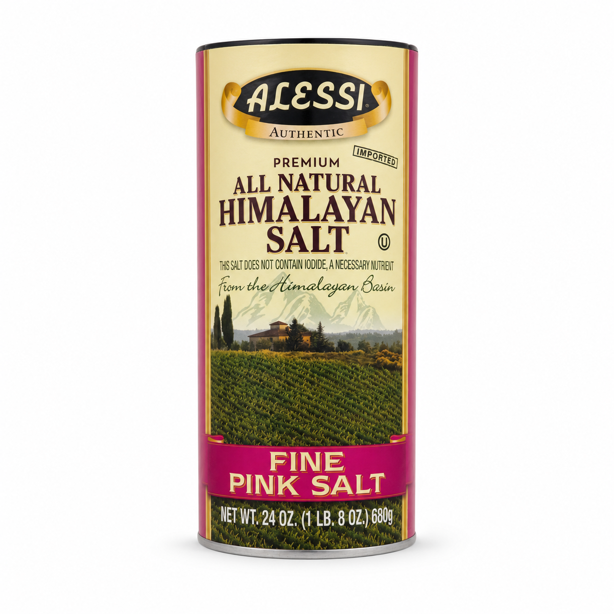 Alessi Fine Pink Himalayan Salt 24 oz (680 g) product image on a white background